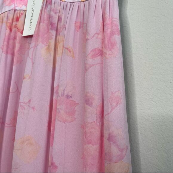 NEW LoveShackFancy Pink Floral Angie Midi Dress 6 - Picture 13 of 14